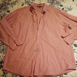 Tommy Hilfiger Stone Washed Red Button Front Shirt Mens Size Large